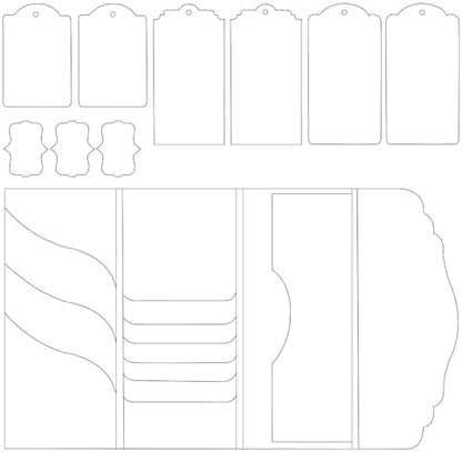 Junk Journal Waterfall Trifold Folio Template, Junk Journal Stencils Kit, DIY Junk Journal Paper, Blank Scrapbooking Thin Cardstock, Blank Journal Stencils for Hand Drawing by Unknown