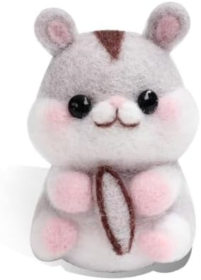 Wizardi Beginner Needle Felting Kit for Adults - Hamster. Animal Felting Kit 7x5x4cm. Felting Tools. Wool Felting Supplies. Felt Crafts. Wool Felt. F07N8-W1 by Wizardi