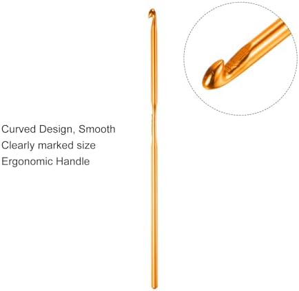 uxcell 20Pcs Aluminum Crochet Hook 3.5mm US Size E (Size 4) Knitting Needles for DIY Craft Yarn Gold Tone - Image 4