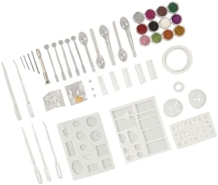 DAREBUDA DIY Glue Mold Set, Silicone Resin Jewelry Making Kit with Stirring Rods Scoop Pins Sequins for Pendant Bracelet Earring Craft, Reusable Flexible for Home Art - Image 3
