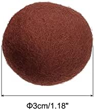 PATIKIL Wool Felt Balls Beads Wool Felting Pom 3cm 30mm Brown for Home Crafts Handcrafts Project DIY Pack of 5 - Image 2