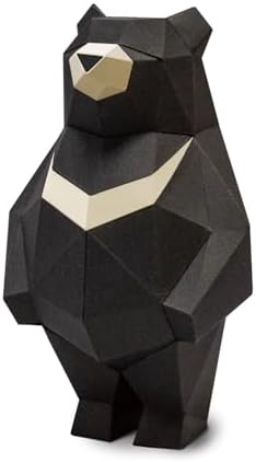 Black Bear 3D Origami Paper Craft Kit, Creative Handmade Paper Sculpture Art for Home Decor, Unique Pre-Cut DIY Cute Animal Models Origmai Papercraft Set, Present for Teens & Adults by Unknown