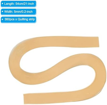 PATIKIL 360pcs Quilling Strips Paper 3/16"(5mm) 21"(54cm) Light Tan - Image 2