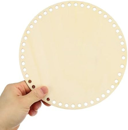 PATIKIL 8" Diameter Crochet Basket Bottom, 4Pcs Round Blank Crochet Knitting Wooden Base for DIY Craft Weaving Basket Making Supplies Home Decoration, Wood Color - Image 3