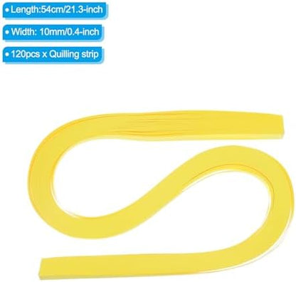 PATIKIL 120pcs Quilling Strips Paper 3/8"(10mm) 54cm Origami Paper Quilling Strip for Art DIY Hand Craft Christmas, Bright Yellow - Image 2