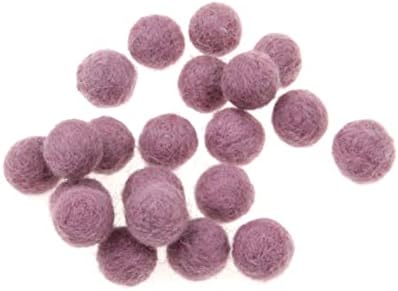 Needle Felt Balls Pure Wool Beads Felted Wool Balls 15mm Handmade DIY Crafts 20pcs (Rose Purple) by Zasy