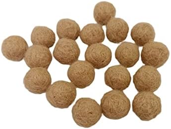 Needle Felt Balls Pure Wool Beads Dry Felted Balls 15mm Handmade DIY Crafts 20pcs (Light Brown) by Zasy