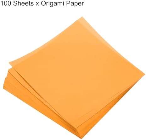 MECCANIXITY 100 Sheets Origami Paper Double Sided 8x8 Inch(20x20cm) Square Sheet for Art Craft Project, Beginners, Gifts Decor, Fluorescent Orange - Image 3