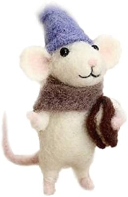 Mice Needle Felting Starter Kit Unfinished Wool Felt Mouse Craft Kit for Beginner DIY Craft Needle Felting Starter Kits Felt Mouse Craft Kit Crafts Needle Felting Kit Mice Wool Felting Supplies by CurcKua