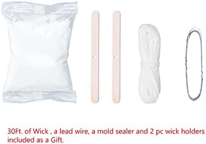 MILIVIXAY 2PCS Pillar Candle Mold -Height: 5.0inch,Diameter:2.0inch-30ft Long Wicks, 2pcs Wick Holders, a Mold Sealer and a Lead Wire Included as a Gift - Image 4