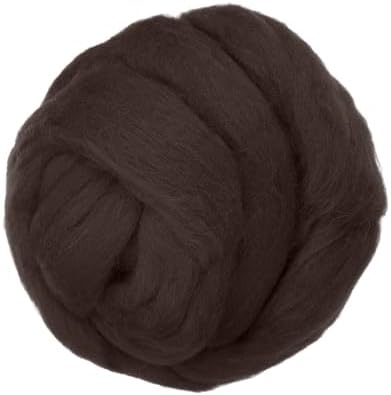 PATIKIL Wool Roving Yarn, 150G/5.3OZ Soft Felting Wool Pure Chunky Roving Yarn Bulk for Needle Felting Knitting Blanket Spinning Weaving DIY Craft, Red Coffee by PATIKIL