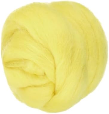 PATIKIL Wool Roving Yarn, 150G/5.3OZ Soft Felting Wool Pure Chunky Roving Yarn Bulk for Needle Felting Knitting Blanket Spinning Weaving DIY Craft, Yellow by PATIKIL