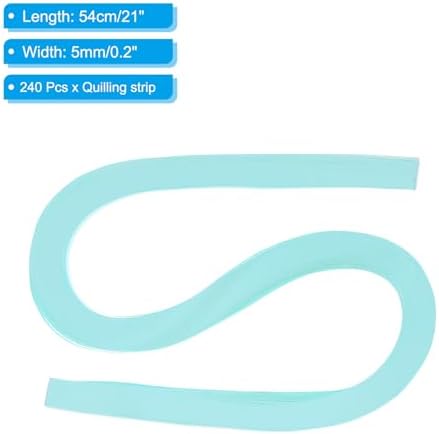 PATIKIL 240pcs Quilling Strips Paper 3/16"(5mm) 21"(54cm) Origami Paper Quilling Strip for Art DIY Hand Craft Christmas, Light Blue - Image 2