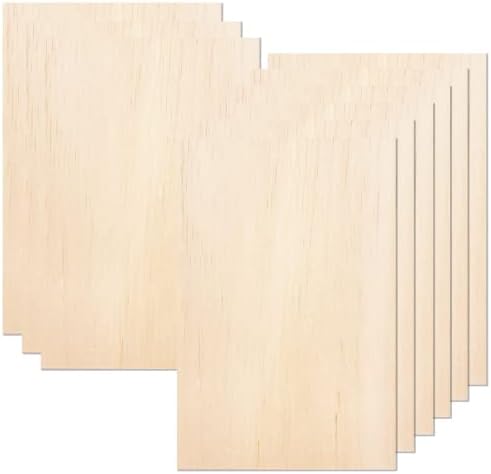 MUXGOA 20 Pcs Wood Sheets,Unfinished Balsa Wood Sheets for Crafts DIY Thin Woodsheet for Wooden DIY Ornaments,Scrabble Tiles,House Aircraft Ship Boat,School Projects(150x100x2mm) by MUXGOA