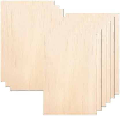 MUXGOA 20 Pcs Wood Sheets,Unfinished Balsa Wood Sheets for Crafts DIY Thin Woodsheet for Wooden DIY Ornaments,Scrabble Tiles,House Aircraft Ship Boat,School Projects(150x100x2mm) by MUXGOA