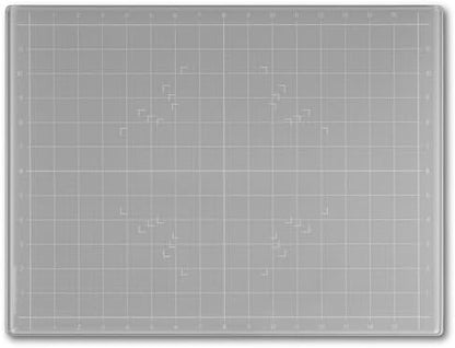 GLASSBOARD STUDIO Glass Craft Mat - Magnetic, Heat & Scratch Resistant - For Crafting, Cutting, Painting, Mixed Media Artwork - Grid Lines, Non-Slip Rubber Feet (Gray 13.5"L x 18"W) by GlassboardStudio