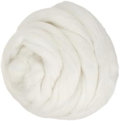 PATIKIL Wool Roving Yarn, 150G/5.3OZ Soft Felting Wool Pure Chunky Roving Yarn Bulk for Needle Felting Knitting Blanket Spinning Weaving DIY Craft, White by PATIKIL