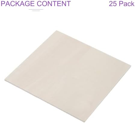 DMiotech 25 Pack 4 x 4 x 1/13 Inches 2mm Thick Wood Sheets Basswood Sheets Unfinished Plywood Squares Plywood for DIY Craft Laser Wood Burning Drawing - Image 5