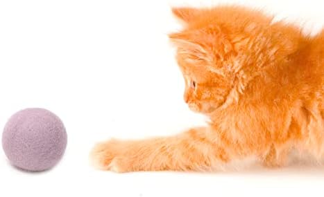 Glaciart One Felt Balls, Felt Pom Poms (10 Pieces) 4 Centimeters - 1.6 Inch, Handmade Felted 5 Pastel Lilac Colors Balls for Cats, Felting and Garland - Image 5