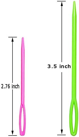 Hekisn Large-Eye Plastic Sewing Needles, 20 Pieces Colorful Safety Lacing Needles, 2 Different Sizes Yarn Sewing Needle, Learning Needles for DIY Sewing Handmade Crafts，3.5 &2.76 inch (20 Pieces) - Image 2