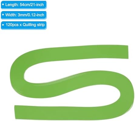 PATIKIL 120pcs Quilling Strips Paper 1/8"(3mm) 21"(54cm) Origami Paper Quilling Strip for Art DIY Hand Craft Christmas, Grass Green - Image 2