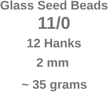 11/0 Glass Seed Beads, 12 String Hanks, Small Craft Beads, 2 mm (Red) - Image 2