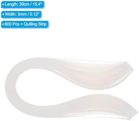 PATIKIL 600pcs Quilling Strips Paper 1/8"(3mm) 39cm Origami Paper Quilling Strip for Art DIY Hand Craft Christmas, Cream White - Image 2