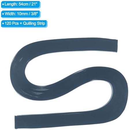 PATIKIL 120pcs Quilling Paper Strips Paper Flowers Quilling Kits 3/8"(10mm) Origami Paper for Adults Beginner Art Craft, 21"(54cm) Dark Blue - Image 2
