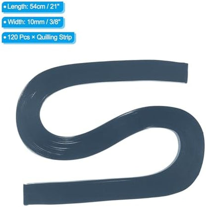 PATIKIL 120pcs Quilling Paper Strips Paper Flowers Quilling Kits 3/8"(10mm) Origami Paper for Adults Beginner Art Craft, 21"(54cm) Dark Blue - Image 2