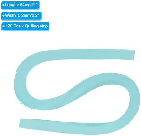 PATIKIL 120pcs Quilling Strips Paper 3/16"(5.2mm) 21"(54cm) Origami Paper Quilling Strip for Art DIY Hand Craft Christmas, Light Blue - Image 2