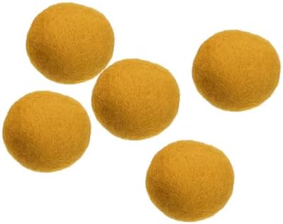 PATIKIL Wool Felt Balls Beads Wool Felting Pom 2cm 20mm Light Yellow for Home Crafts Handcrafts Project DIY Pack of 5 by PATIKIL