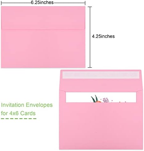 70 Packs A4 Envelope, Pink A4 Envelopes, 4x6 Photo Envelopes for Invitations, Envelopes Self Seal for Weddings, Baby Shower, Photos, Postcards, Greeting Cards, Mailing - Image 2