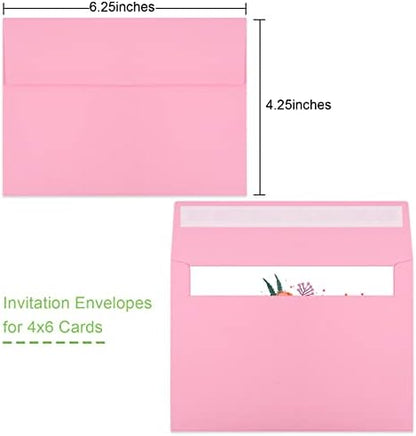 70 Packs A4 Envelope, Pink A4 Envelopes, 4x6 Photo Envelopes for Invitations, Envelopes Self Seal for Weddings, Baby Shower, Photos, Postcards, Greeting Cards, Mailing - Image 2