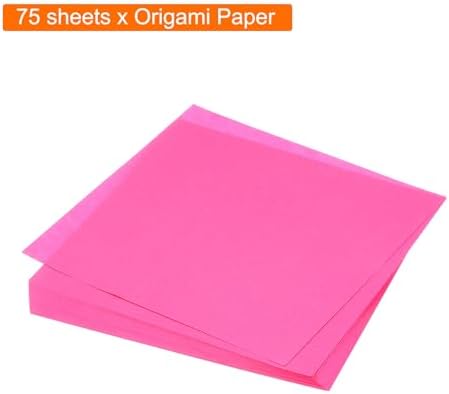 MECCANIXITY 75 Sheet Origami Paper Double Sided 6x6" Peach Pink - Image 3