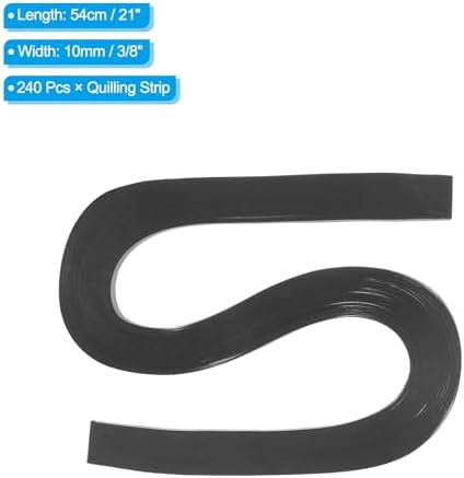 PATIKIL 240pcs Quilling Strips Paper 3/8"(10mm) 21"(54cm) Origami Paper Quilling Strip for Art DIY Hand Craft Christmas, Black - Image 2
