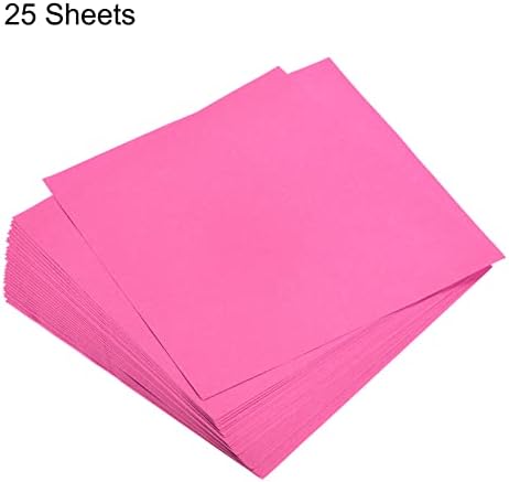 MECCANIXITY 25 Sheets 8x8 Inch(20x20cm) Origami Paper Double Sided Fluorescent Pink Square Sheet for Art Craft Project, Beginners, Gifts Decor - Image 3