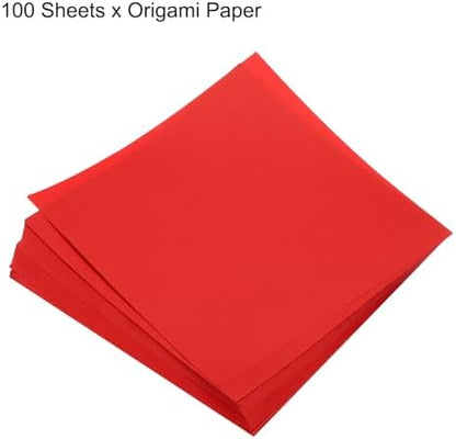 MECCANIXITY 100 Sheets Origami Paper Double Sided 8x8 Inch(20x20cm) Square Sheet for Art Craft Project, Beginners, Gifts Decor, Bright Red - Image 3