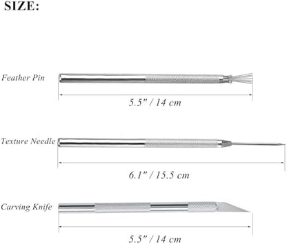 3 in 1 Clay Needle Tools Sculpting Ceramics Pottery Carving Tools for Model Clay Supplies, Ceramic & Pottery Tool Includes Sculpture Feather Pin Carving Knife Needle Texture Tool,9PCS Total,LXLVOUEG - Image 2