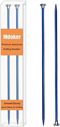 Mdoker 13.8 Inch Aluminum Knitting Needles,Colored Straight Single Pointed Metal Sweater Knitting Needle for DIY Knitting Projects,Size US 5(3.75mm) by Mdoker