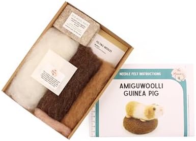 Wizardi Beginner Needle Felting Kit for Adults - Tiny Guinea Pig Amiguwoolli. Animal Felting Kit 6.5cm Long. Felting Tools. Wool Felting Supplies. Felt Crafts. Wool Felt. The Makerss - Image 2