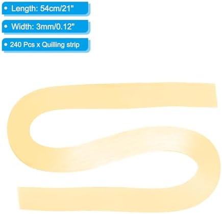 PATIKIL 240pcs Quilling Strips Paper 1/8"(3mm) 21"(54cm) Origami Paper Quilling Strip for Art DIY Hand Craft Christmas, Apricot - Image 2