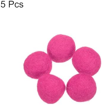 PATIKIL Wool Felt Balls Beads Wool Felting Pom 2cm 20mm Rose Pink for Home Crafts Handcrafts Project DIY Pack of 5 - Image 3