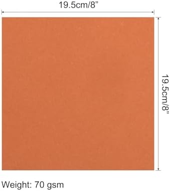 MECCANIXITY 25 Sheets 8x8 Inch(20x20cm) Origami Paper Double Sided Dark Orange Square Sheet for Art Craft Project, Beginners, Gifts Decor - Image 2
