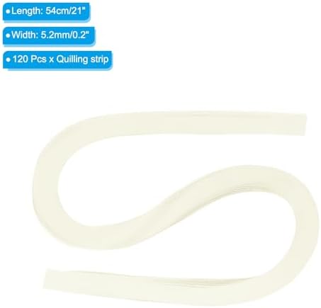 PATIKIL 120pcs Quilling Strips Paper 3/16"(5.2mm) 21"(54cm) Origami Paper Quilling Strip for Art DIY Hand Craft Christmas, Beige - Image 2