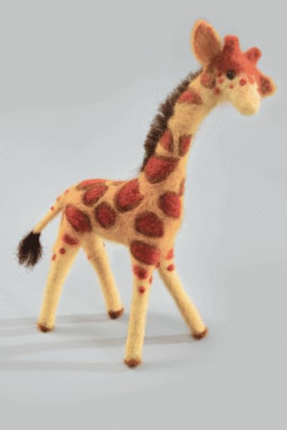Wizardi Beginner Needle Felting Kit for Adults - Giraffe George. Animal Felting Kit 6,3x3,15 Inches. Felting Tools. Wool Felting Supplies. Felt Crafts. Wool Felt. V-92C Charivna Mit by Wizardi