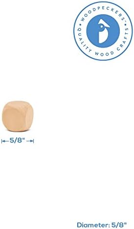 Blank Dice 5/8 inch x 5/8 inch, Pack of 100 Unfinished Blocks, Small Wooden Craft Cubes for Games & Party Decor, by Woodpeckers - Image 4