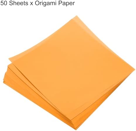 MECCANIXITY 50 Sheets Origami Paper Double Sided 8x8 Inch(20x20cm) Square Sheet for Art Craft Project, Beginners, Gifts Decor, Fluorescent Orange - Image 3