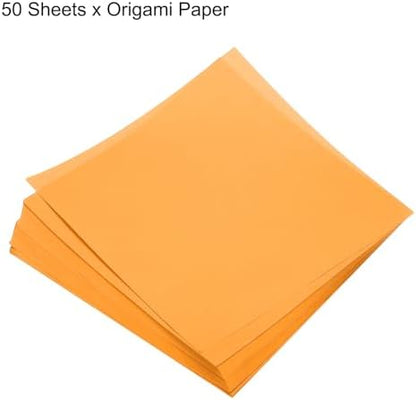 MECCANIXITY 50 Sheets Origami Paper Double Sided 8x8 Inch(20x20cm) Square Sheet for Art Craft Project, Beginners, Gifts Decor, Fluorescent Orange - Image 3