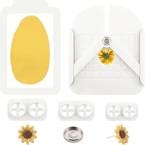 Stud Post Embedding Polymer Clay Tools for Clay Jewelry Tool for Polymer Clay,Clay Earring Making Kit,Earring Post Embedder Tool(S/M/L Sizes,Color:White) by Unknown