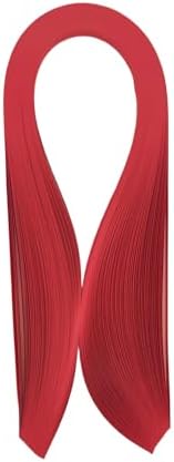 Quilling Paper Strips Red 3mm 5mm 10mm Quill Strip Scarlet Rolled Paper Filigree Strip Bright Red Curled Scroll Coil Paper Strip - 21inch Length (7mm-0.3inch) by ODETOJOY